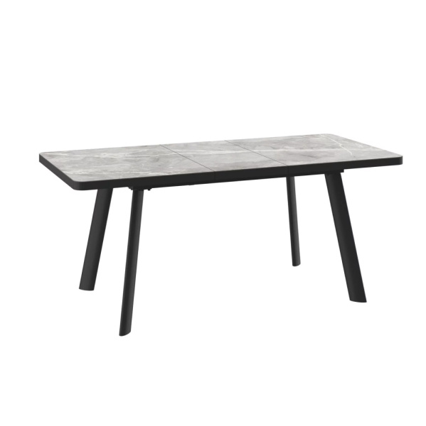 Стол LEON LUX RADIAL-140, раздвижной 140(180)х85, STONE GREY ST CER/ЧЕРНЫЙ LEON LUX RADIAL 140